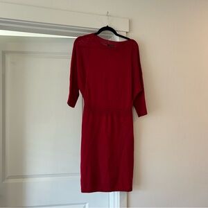 The limited knit red midi dress fit and flare sheath wool blend medium